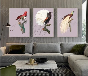 3 неща, Реколта птици, животни, платно, модерна минималистичная стенни картини за декорация на хола, плакати и щампи