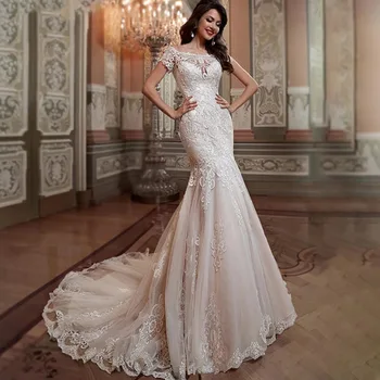 Сватбена рокля FISA Mermaid за булката 2024, ново френската дантела на раменете, благородна нишевая завесата, добре дошли вечерни рокли, женствена рокля Vestido