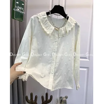 Сладка Мода Есен Женска риза 2023, Тениска В Корейски Стил Елегантна Дамска блуза Y2K