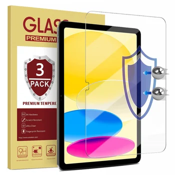 (3 опаковки) Закалено стъкло за защитно фолио за таблет Apple iPad 10 2022 10,9-инчов и 10-то поколение A2696 A2757 A2777