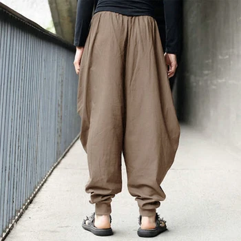Реколта мъжки ежедневни панталони на Широки зреещи Свободен дизайн в стил хипи Обикновена спортни панталони Улични панталони Облекло за мъже